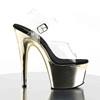 Pleaser - ADORE708 Sandale à bride à la cheville, Pole dance chaussures - Chaussures de pole dance - Noir/Couleur or Product image
